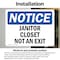 Signmission Janitor Closet Not An Exit, 7 in W x Rectangle, Vinyl Decal OS-2PACK-NS-D-57-L-13746 - alternate 3